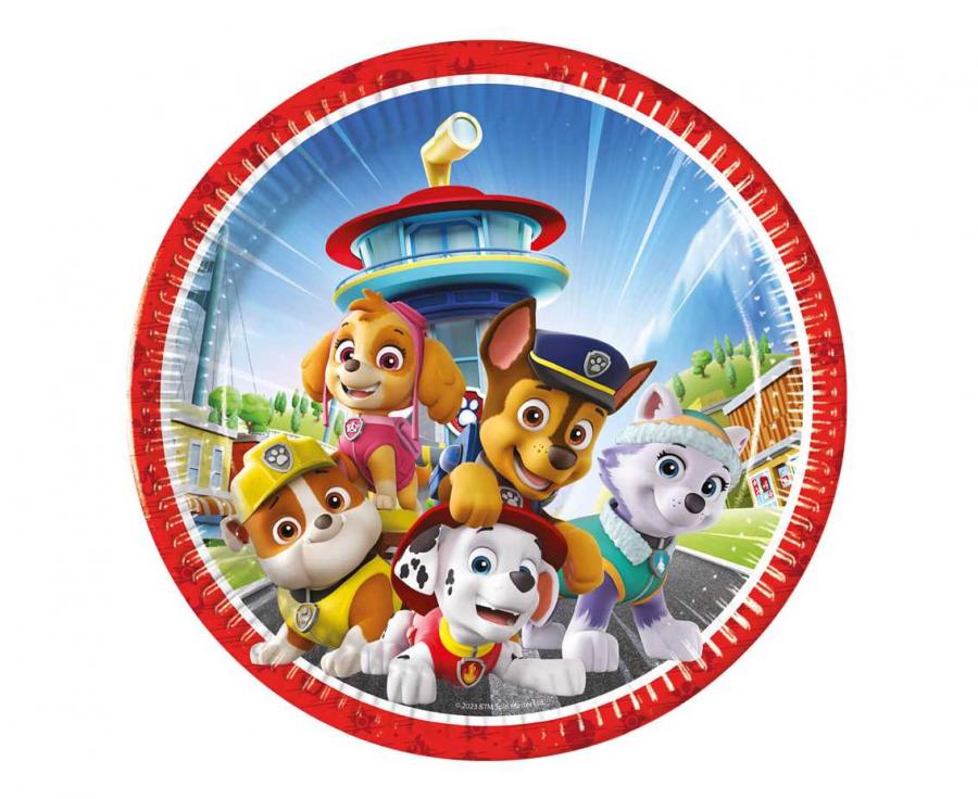 Paw Patrol rescue, paptallerkener, 23 cm, 8 stk.