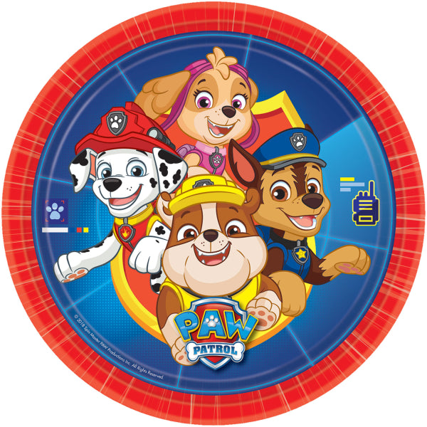 Paw Patrol paptallerkener 23 cm, 8 stk.
