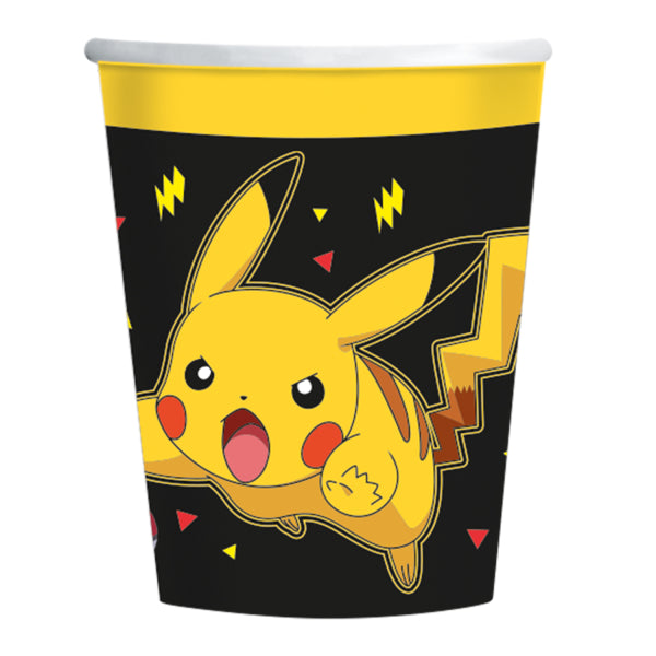Sort Pokemon papkop, 8 stk.