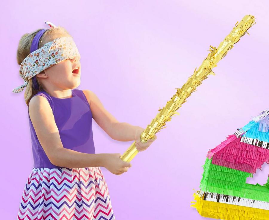 Guld pinata bat, 1 stk.