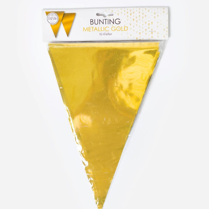 Guld plast vimpel, 10 m.