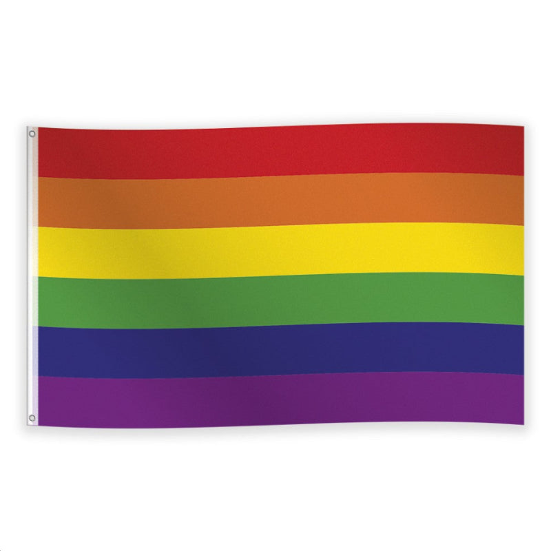 Regnbue stof flag, 1,5 m x 90 cm.