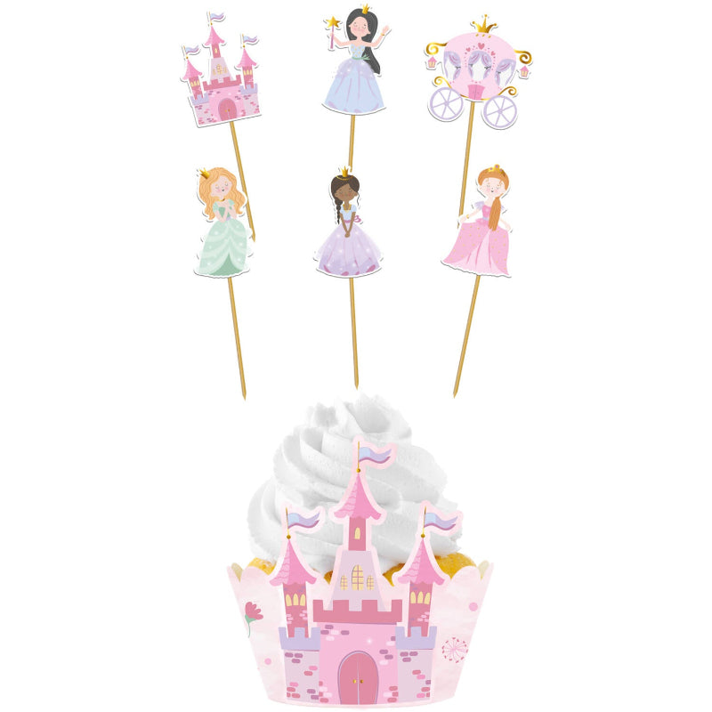 Prinsesse cupcake sæt, 6 sæt.