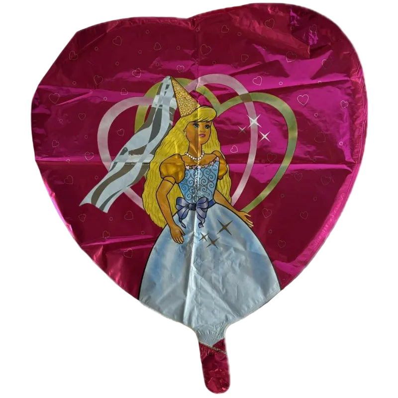 Pink prinsesse folieballon, 45 cm - Send med helium