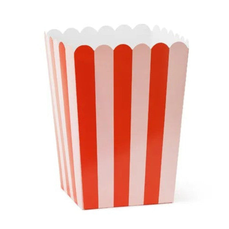 Rød/lyserød stribet snackbæger, 6 stk.