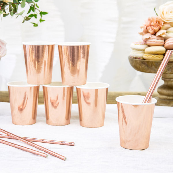 Pap kopper i Rose gold 6 stk.