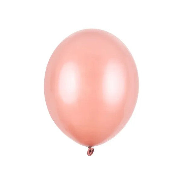 9" metallic rose gold latexballon, 100 stk.