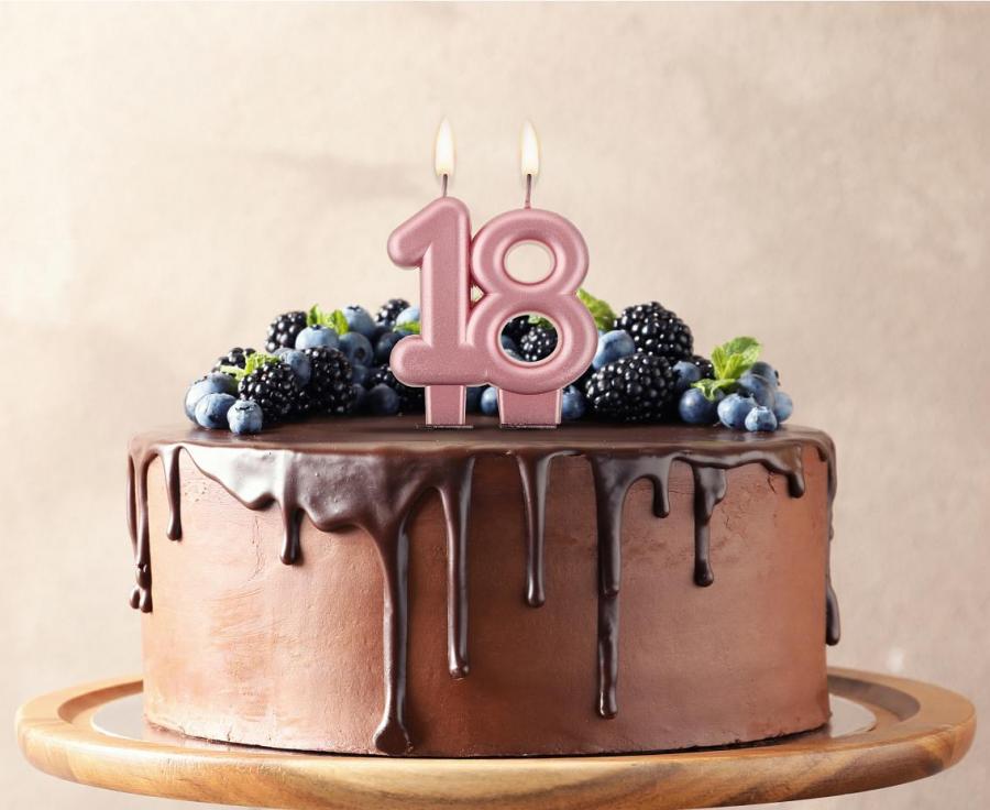 Rosegold kagelys - 18 år.