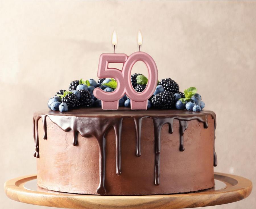 Rosegold kagelys - 50 år.