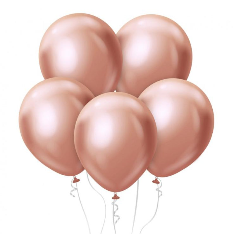 Rose gold latexballoner, 7 stk.