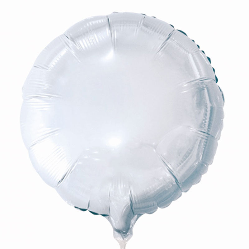 Hvid Ballon 18" Rund svarer til 45 cm i dia