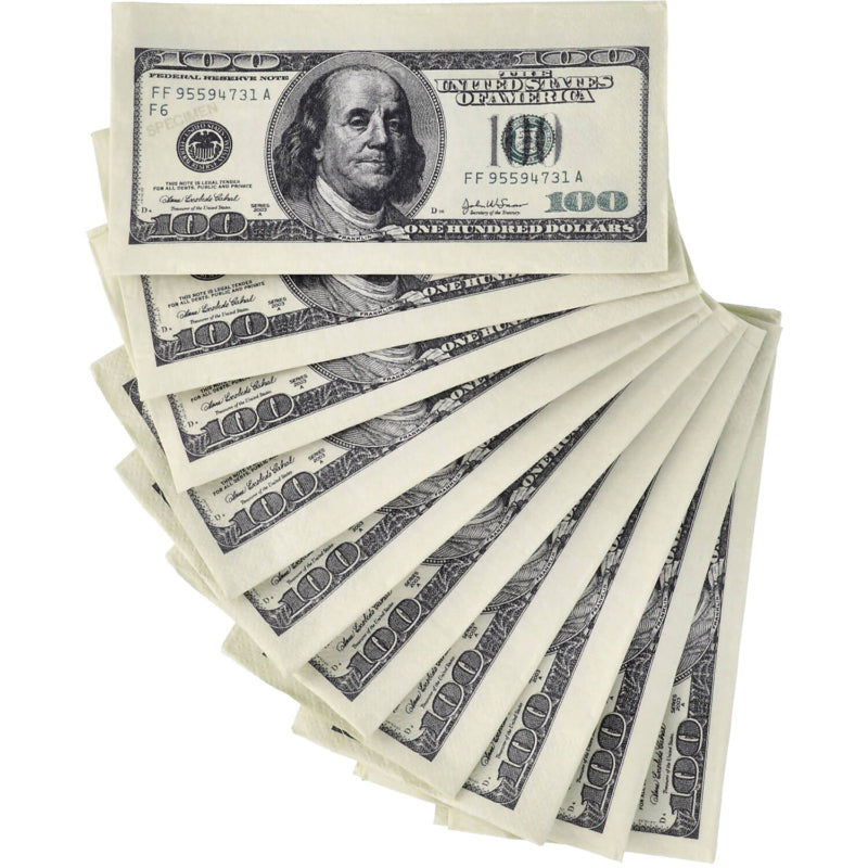 100 dollar servietter, 10 stk.