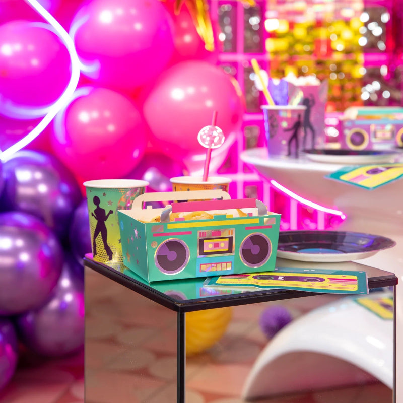 Store retro disco snackbægre, 3 stk.