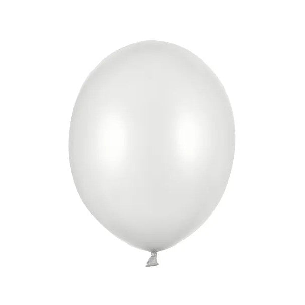 10" metallisk sølv balloner, 10 stk.