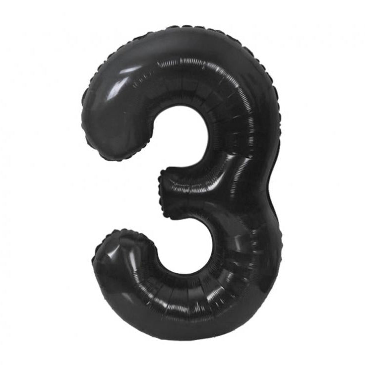 Sort 3-tal, folieballon, 85 cm.