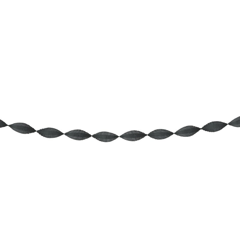Sort frynse crepebånd, 24 m.