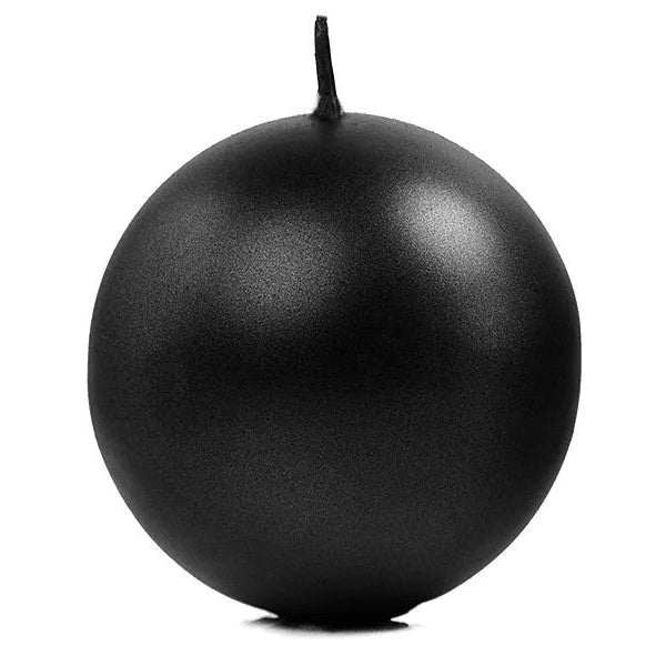 Sort kuglelys, 8 cm, 1 stk.