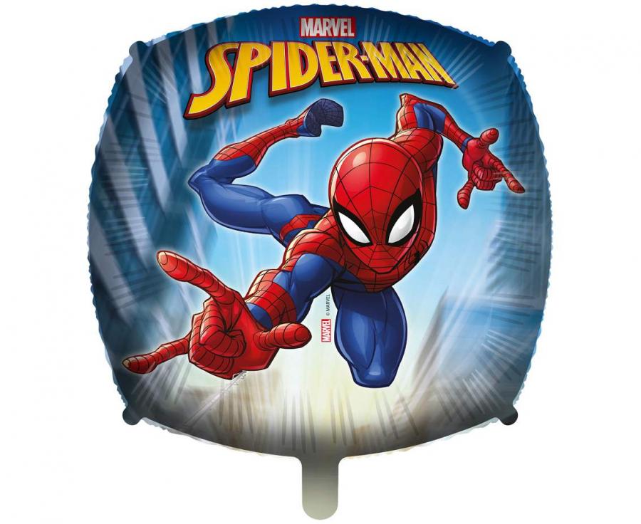 Firkantet Spiderman folieballon, 46 cm.