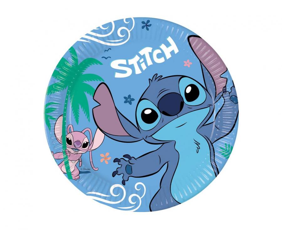Stitch paptallerken, 23 cm, 8 stk.