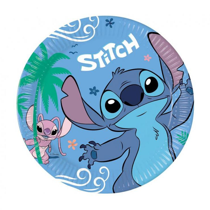 Stitch paptallerken, 23 cm, 8 stk.