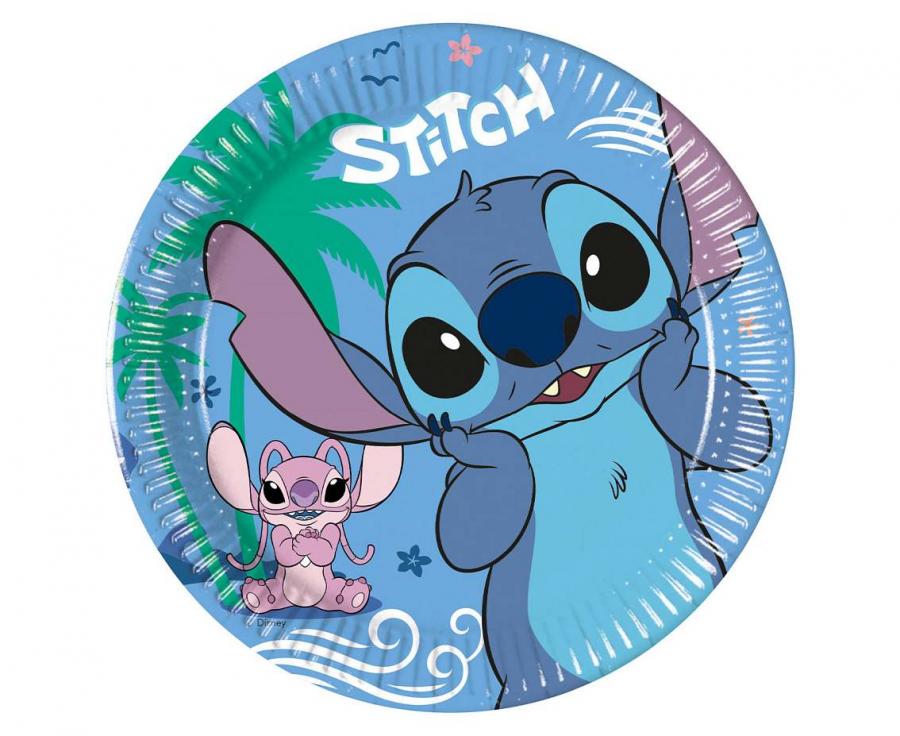 Stitch paptallerken, 20 cm, 8 stk.