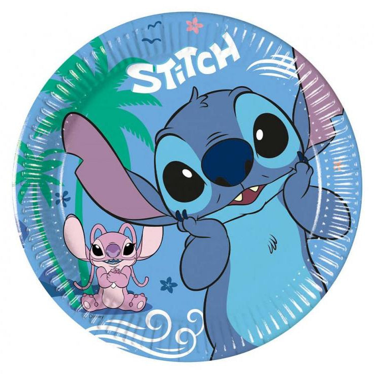 Stitch paptallerken, 20 cm, 8 stk.