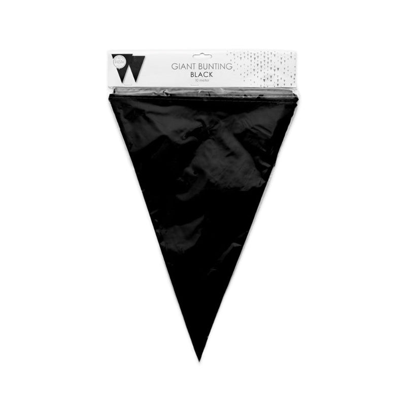 Stor sort plast vimpel - 30x45 cm, 10 m.