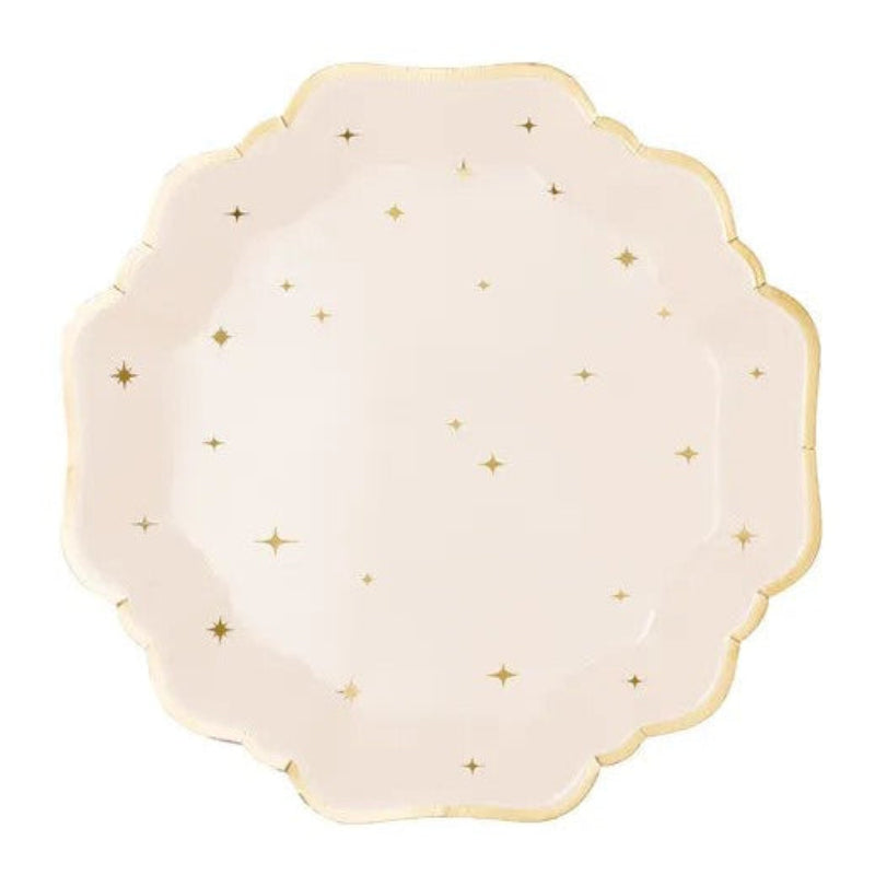 Beige tallerken med stjerner, 6 stk.