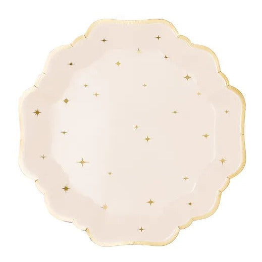 Beige tallerken med stjerner, 6 stk.