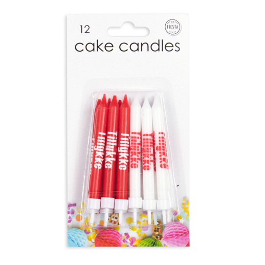 "Tillykke" kagelys, 12 stk.