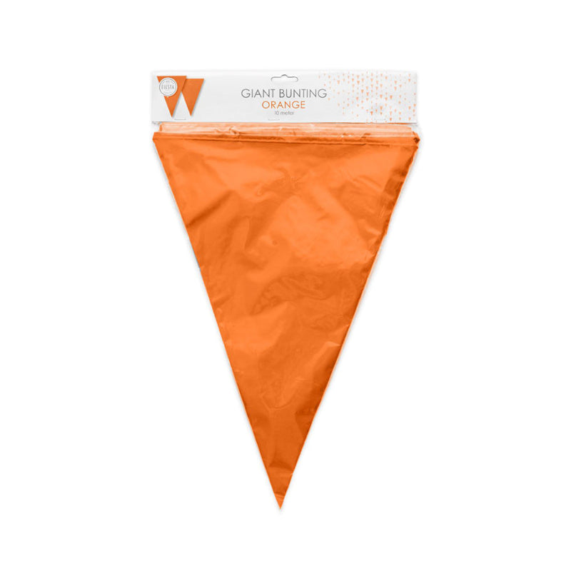 Stor orange plast vimpel - 30x45 cm, 10 m.