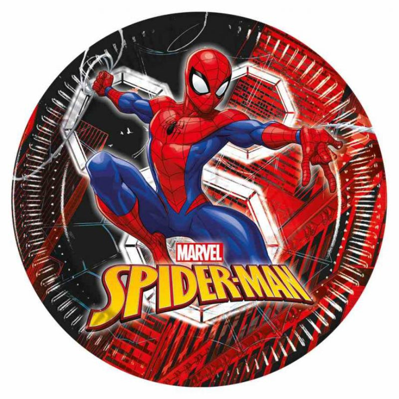 Spiderman world of web paptallerken, 23 cm, 8 stk.