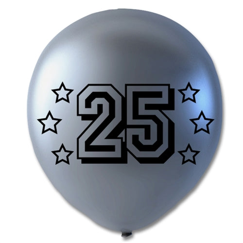 6 stk. 25 års sølv balloner