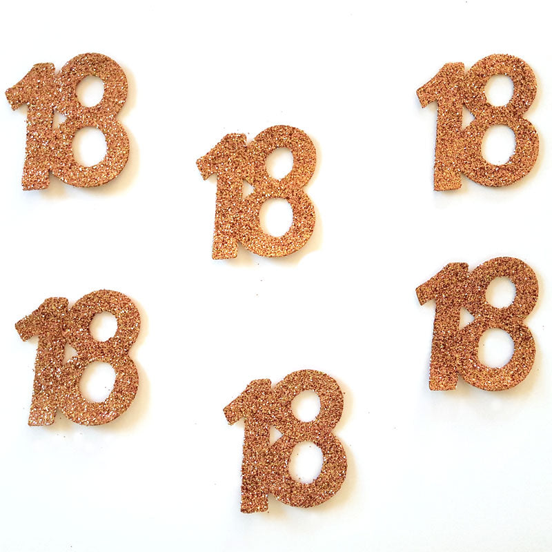 Rose gold 18 års bordpynt, 6 stk.