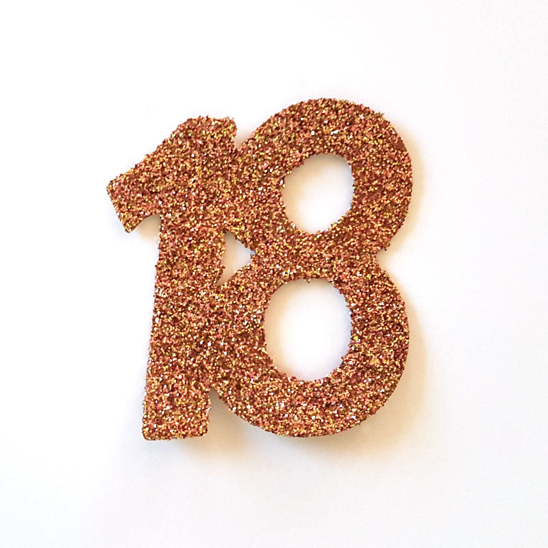 Rose gold 18 års bordpynt, 6 stk.