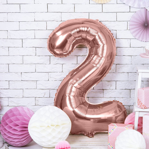 Rose gold folieballon 2 str. er 86 cm