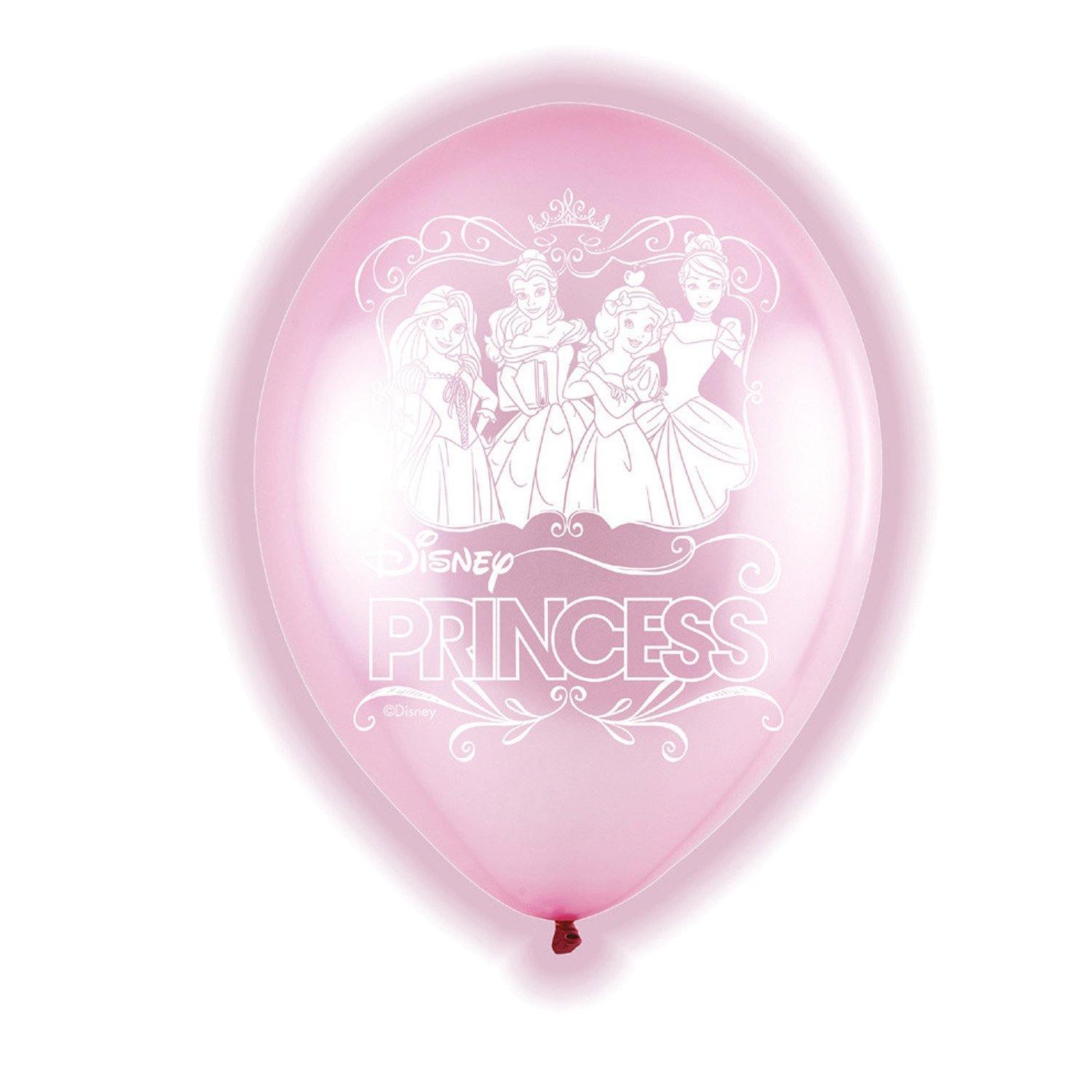 LED Disney prinsesse balloner - lyserøde, 5 stk 27 cm