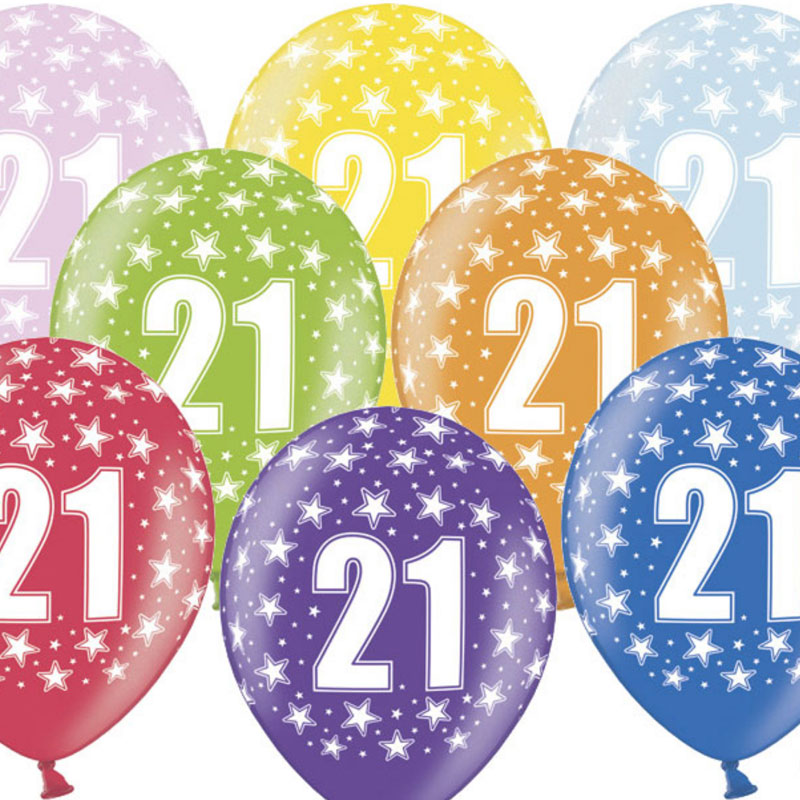 21 års latexballon - 1 stk, 30 cm
