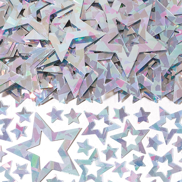 Stjerne konfetti - glitrende sølv