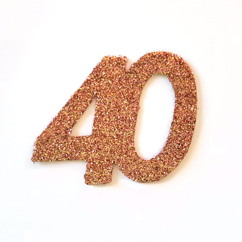 Konfetti i rose gold glitter 40 år