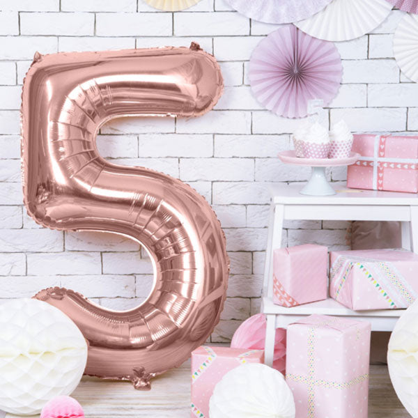 Rose gold folieballon 4 str. 86 cm