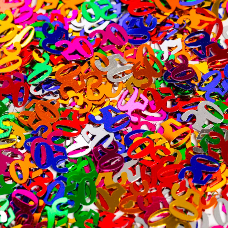 50 års strø Konfetti i multifarver