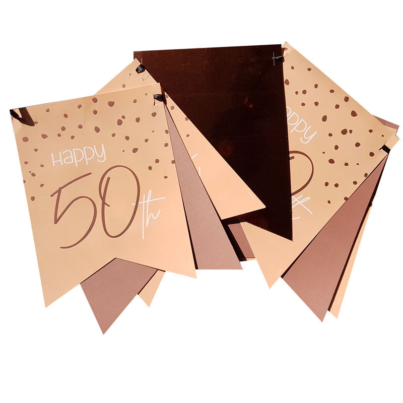 50 års flagbanner i rose gold