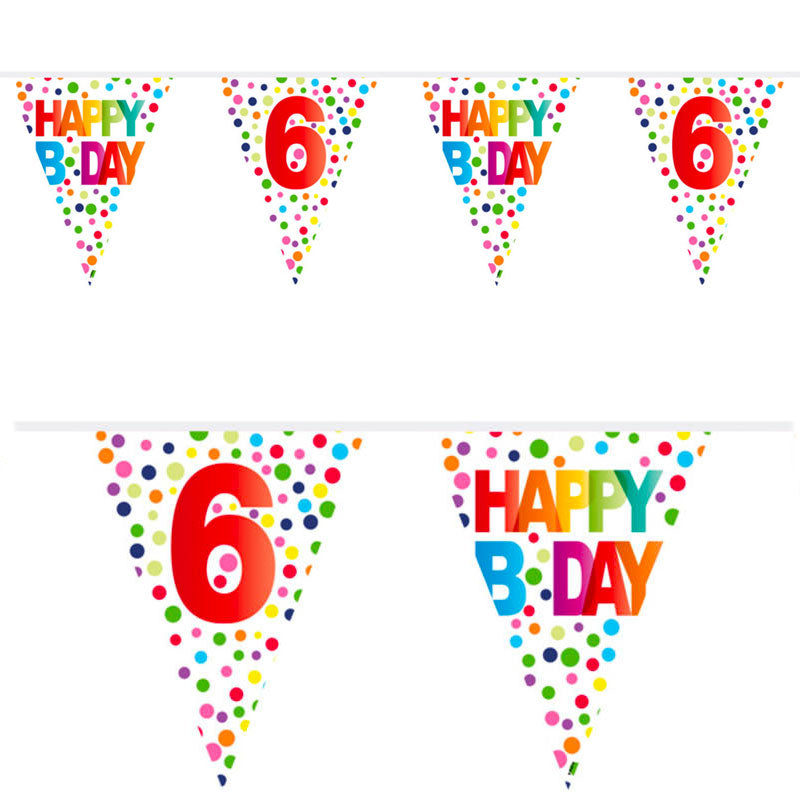 6 års fødselsdagsvimpel, 10 m.