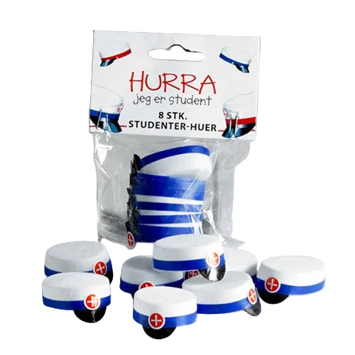 Studenterhuer med blå kant