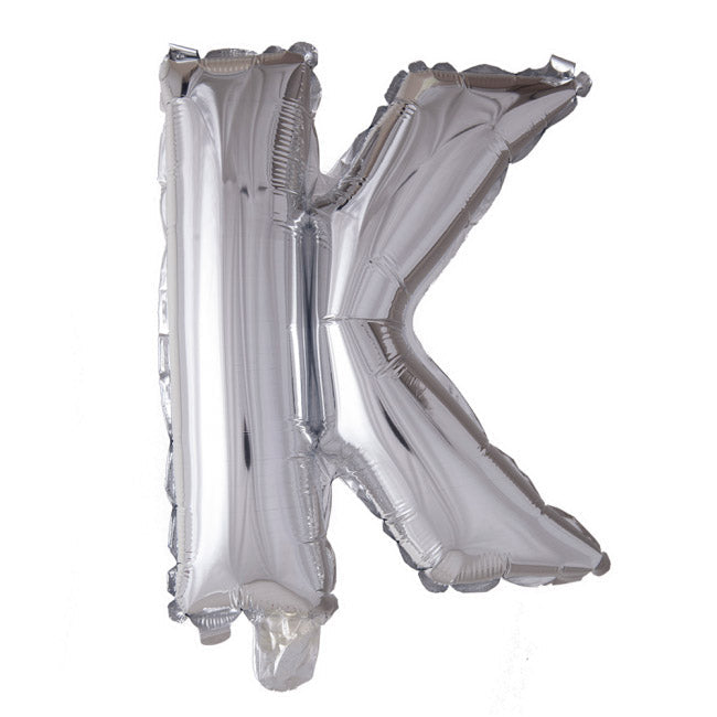 Sølv bogstav XL ballon 100 cm - Vælg bogstav i tabellen