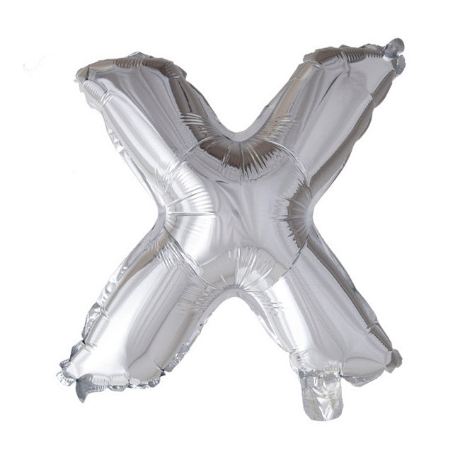 Sølv bogstav XL ballon 100 cm - Vælg bogstav i tabellen