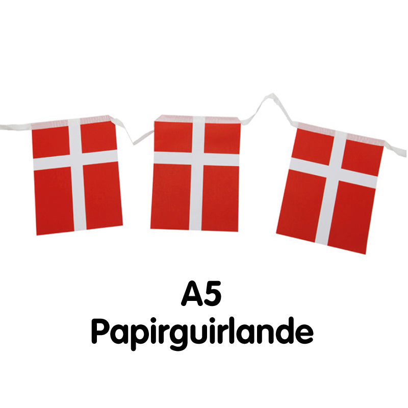Papir dannebrog flagbanner, 2,5 m.