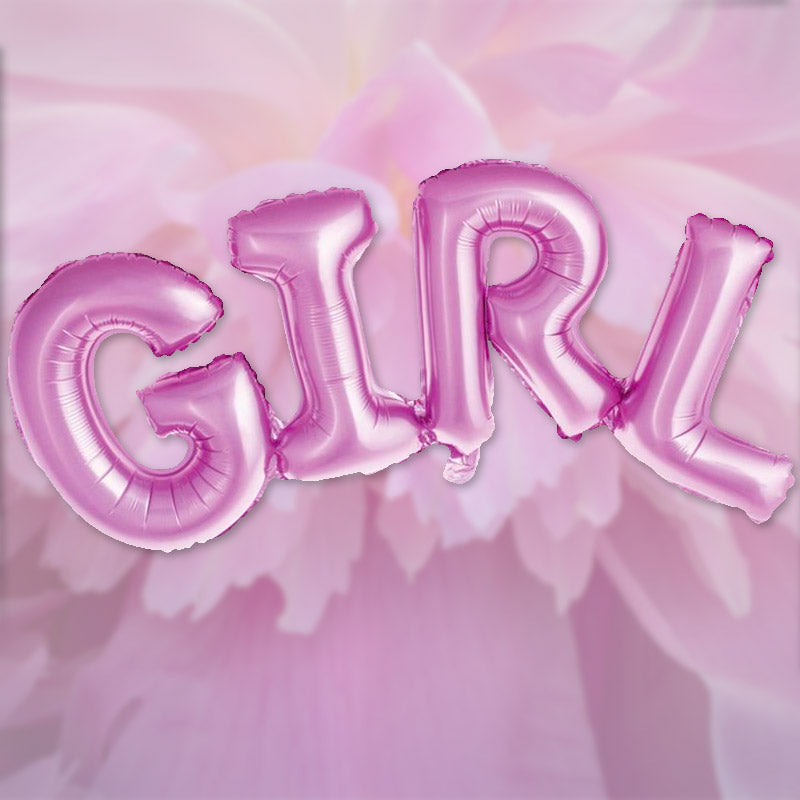 Folie ballonsæt "GIRL" i pink