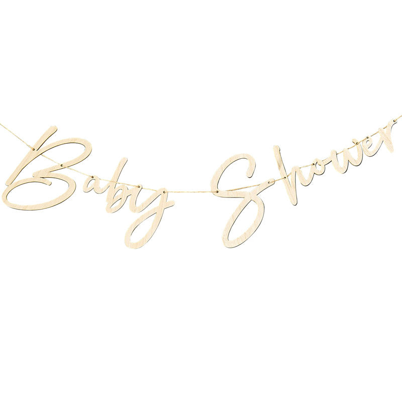 Baby shower guirlande af træ